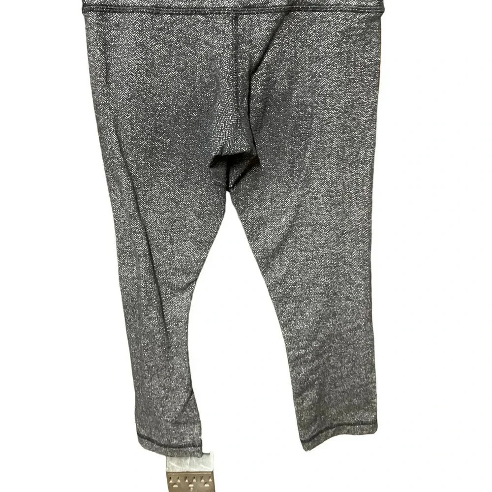 Lululemon Wunder Under Crop‎ Herringbone Black / Black Size 4